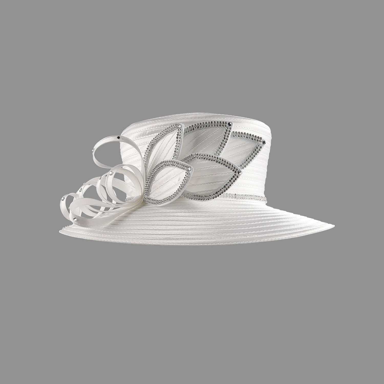 Unique Design Women Satin Cloth Church Hat Elegant Wedding Photography Top Hat Female Banquet Fancy Fascinator Formal Hat Female