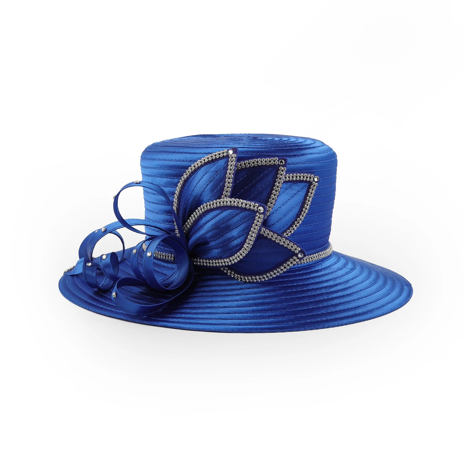 Unique Design Women Satin Cloth Church Hat Elegant Wedding Photography Top Hat Female Banquet Fancy Fascinator Formal Hat Female