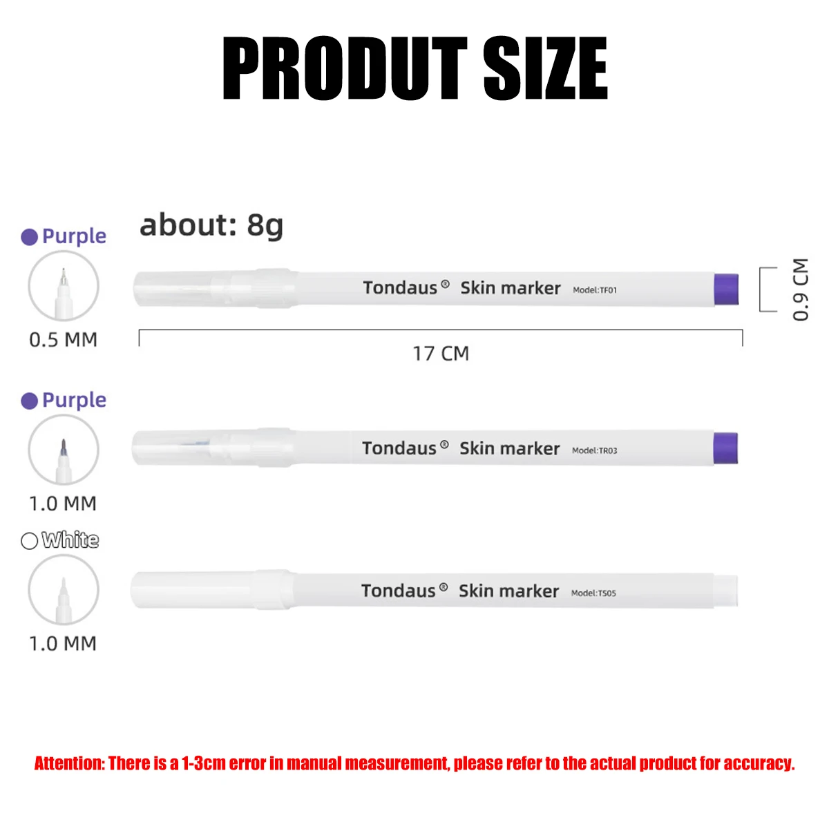 10Pcs Skin Marker Pen Kits Sterilized Package With Ruler Eyelash Extension Tool For Tattoo Piercing Scribe Skin Marker Pen