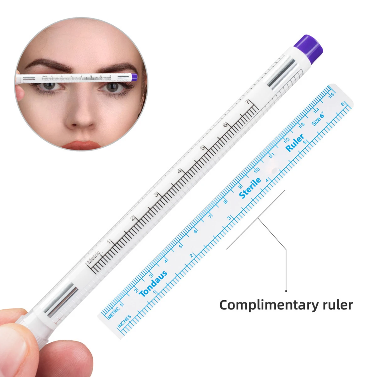 10Pcs Skin Marker Pen Kits Sterilized Package With Ruler Eyelash Extension Tool For Tattoo Piercing Scribe Skin Marker Pen