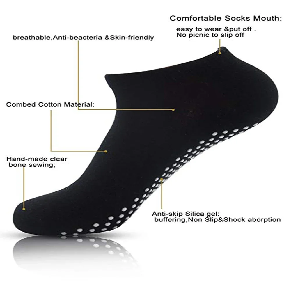 Women Anti-Slip Sock Trampoline Yoga Sock Cotton Breathable Short Socks Elasticity Sport Boy Girl Outside Sport Socks EU33-39