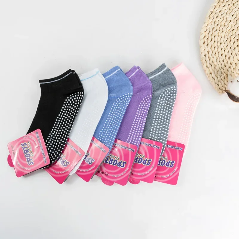 Women Anti-Slip Sock Trampoline Yoga Sock Cotton Breathable Short Socks Elasticity Sport Boy Girl Outside Sport Socks EU33-39