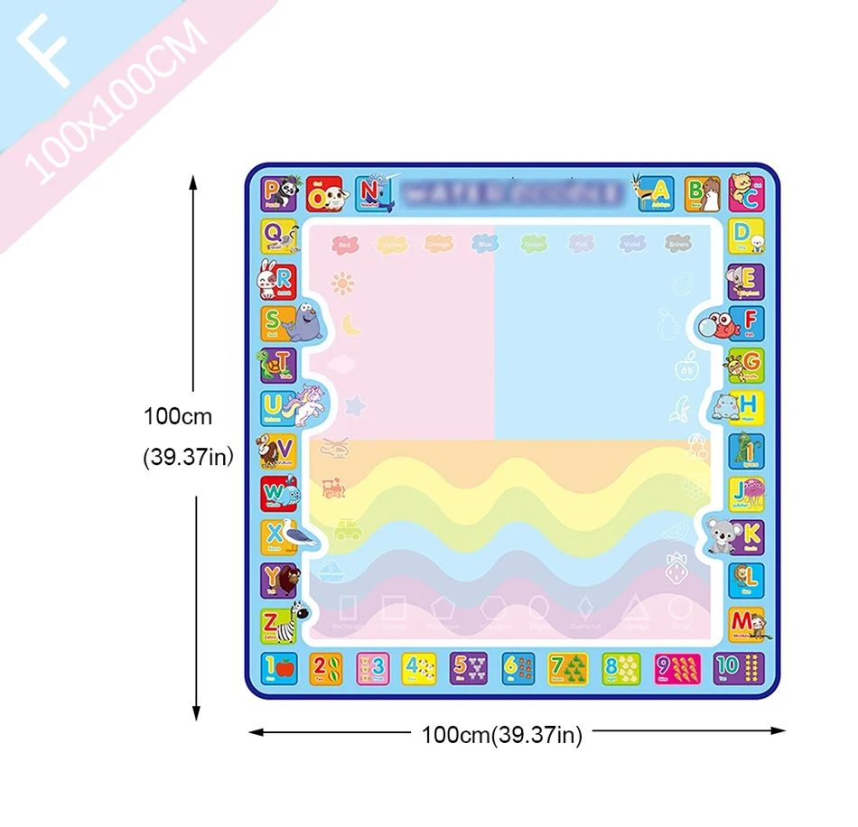 Coolplay Water Doodle Mat Coloring Drawing Mat with Reusable Magic Pens Montessori Painting Board Educational Toys Kids Gifts