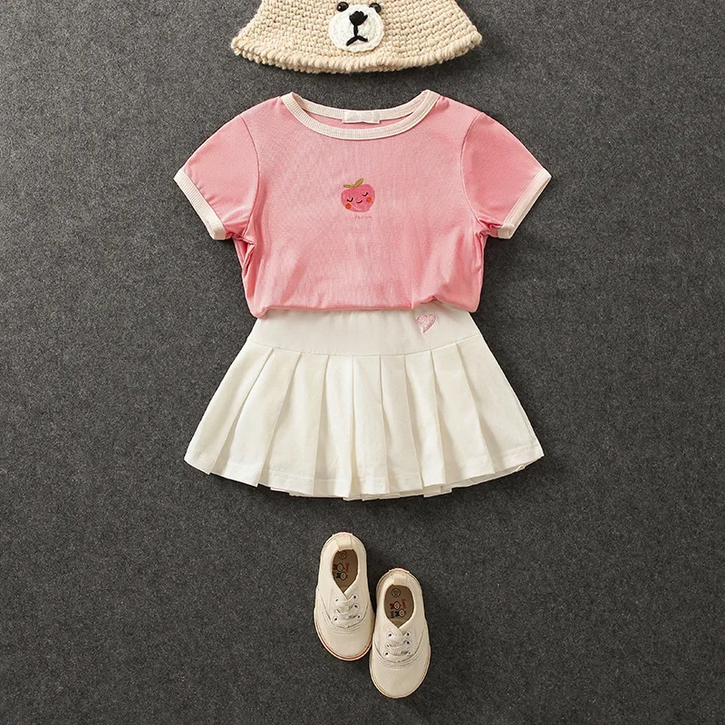 Girls' New All-Match Pleated Culottes Medium And Small Children'S Summer Skirt With Inner Safety Pants Student Uniform Skirts