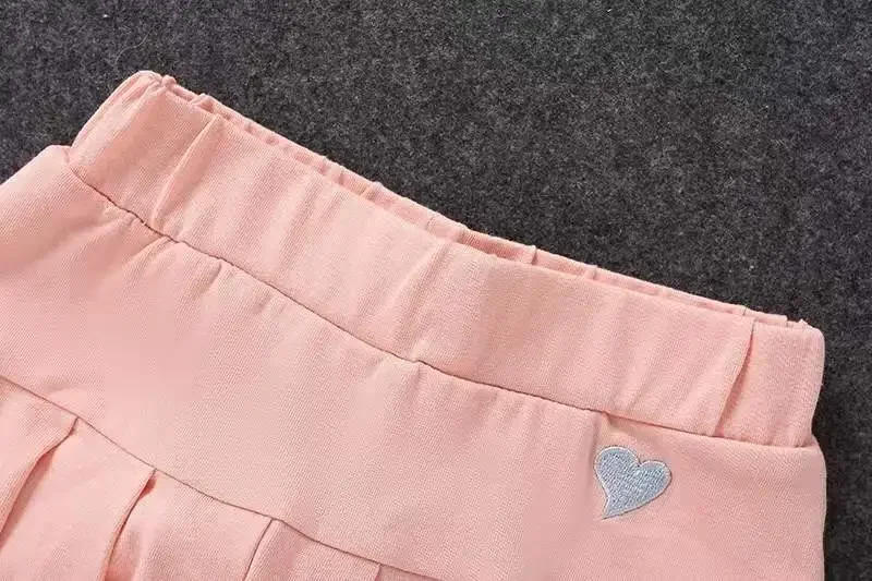 Girls' New All-Match Pleated Culottes Medium And Small Children'S Summer Skirt With Inner Safety Pants Student Uniform Skirts