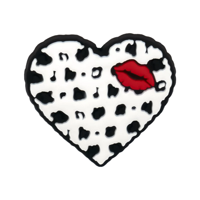 1/23PCS Leopard Print Shoe Charms Cute Heart Cow Lipstick Shoe Accessories for Women Sneaker Clog Buckle Pin Shoe Decorations