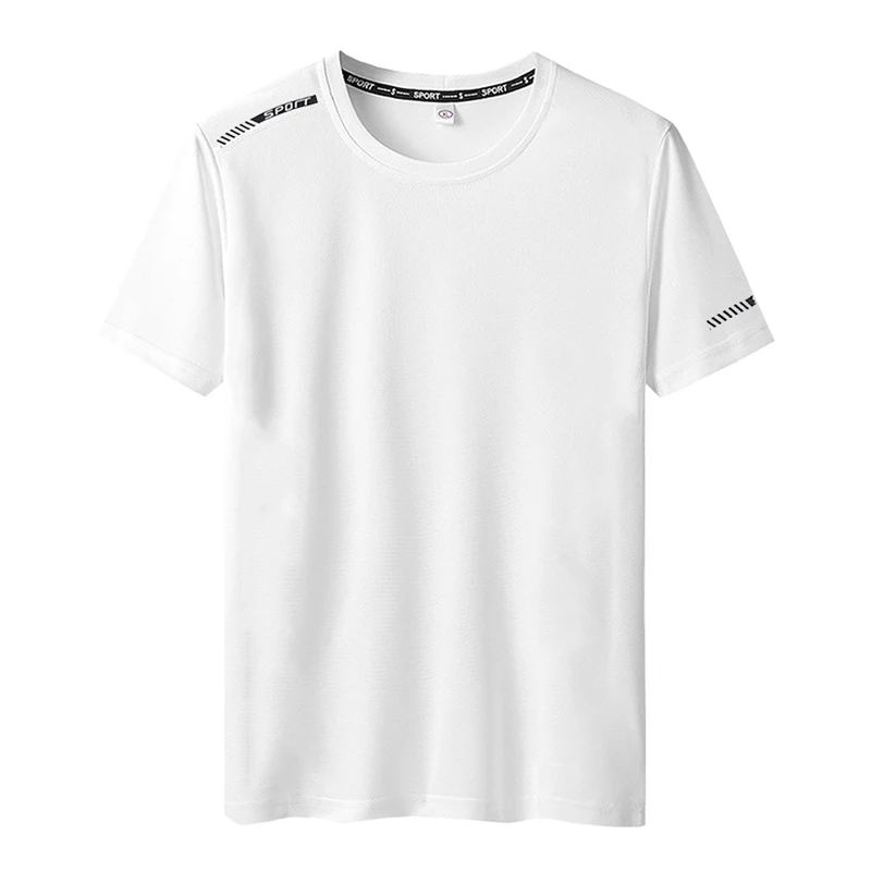Summer T-shirt Men's 6XL7XL Large Size Ice Silk Short-sleeved Outdoor Leisure Sports Breathable Quick-drying Running Fitness Top