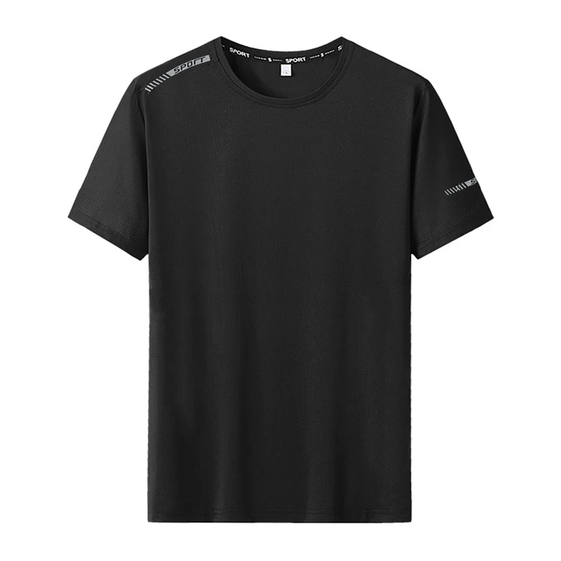 Summer T-shirt Men's 6XL7XL Large Size Ice Silk Short-sleeved Outdoor Leisure Sports Breathable Quick-drying Running Fitness Top
