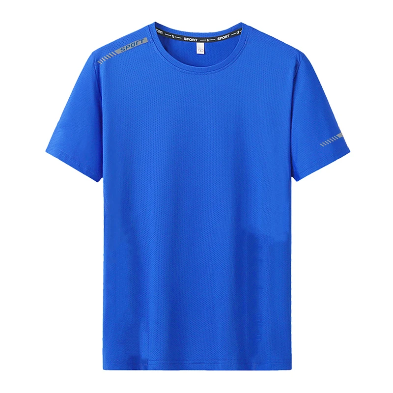 Summer T-shirt Men's 6XL7XL Large Size Ice Silk Short-sleeved Outdoor Leisure Sports Breathable Quick-drying Running Fitness Top