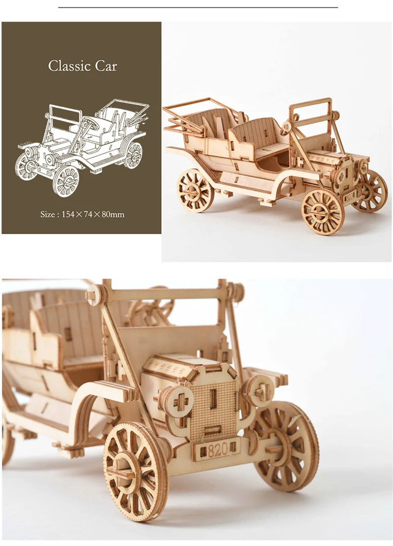 1pc 3D DIY Wooden Puzzle Model Handmade Mechanical Toy Building Game Assemble Ship Model 3D Model Ornament Christmas Gift