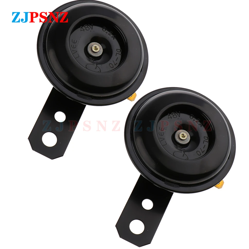 Universal Scooter Horn 6V 12V 24V 36V 48V 60V 72V E-Bikes Motorcycle Electric Horn Kits 110db Waterproof Round Loud Horn Speaker