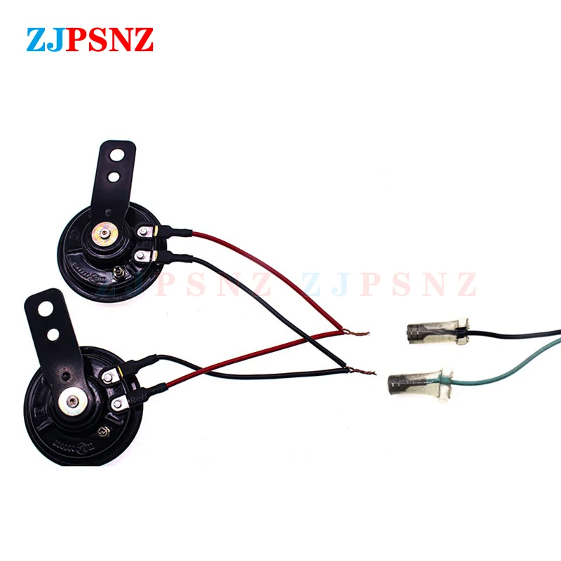 Universal Scooter Horn 6V 12V 24V 36V 48V 60V 72V E-Bikes Motorcycle Electric Horn Kits 110db Waterproof Round Loud Horn Speaker