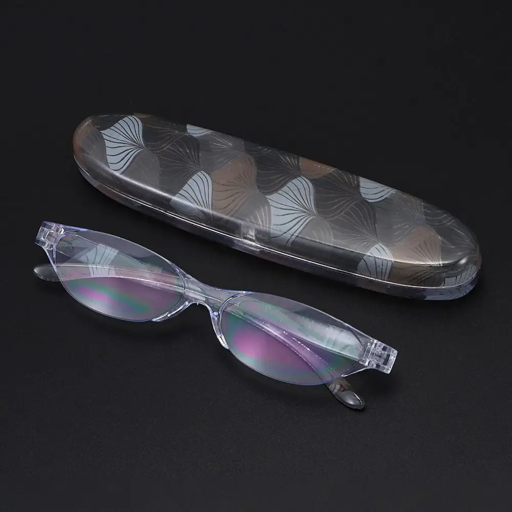 Floral Small Oval Reading Glasses with Case Vintage Anti Blue Light Eyewear Women Men Spring Hinge Computer Readers Eyeglasses