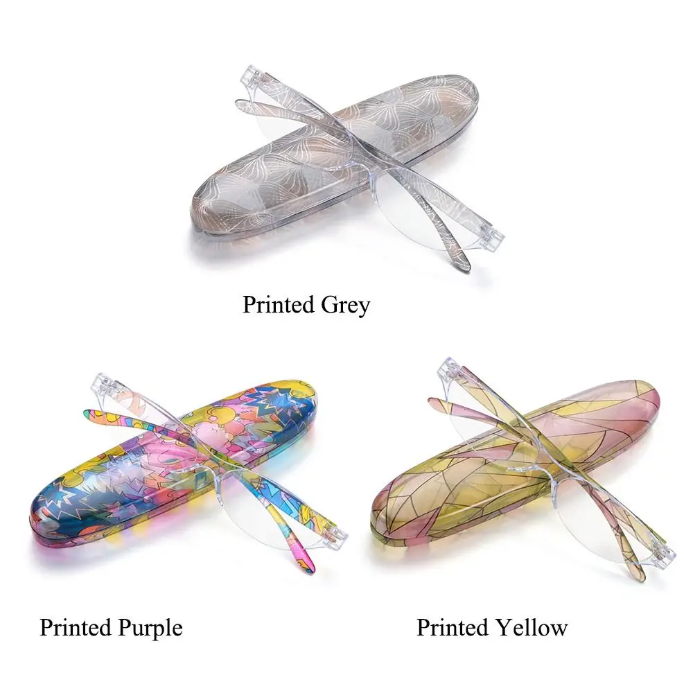 Floral Small Oval Reading Glasses with Case Vintage Anti Blue Light Eyewear Women Men Spring Hinge Computer Readers Eyeglasses