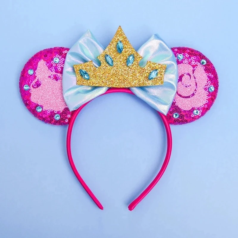 Beauty and Beast Baby Headbands Girls Belle Hair Accessories Enchanted Rose Ear Hairband Kid Crown Bow Headwear Baby Photography