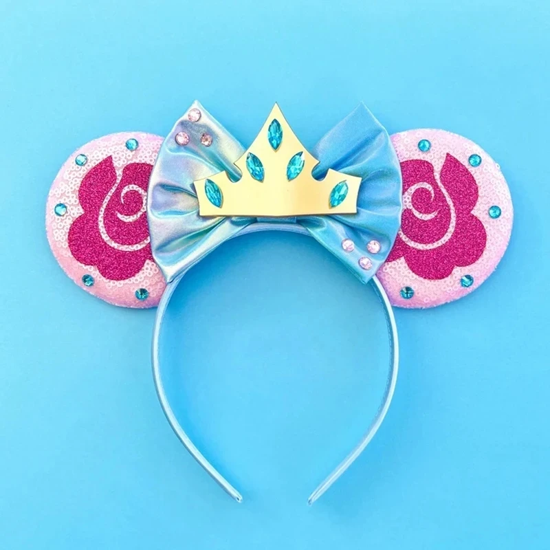 Beauty and Beast Baby Headbands Girls Belle Hair Accessories Enchanted Rose Ear Hairband Kid Crown Bow Headwear Baby Photography
