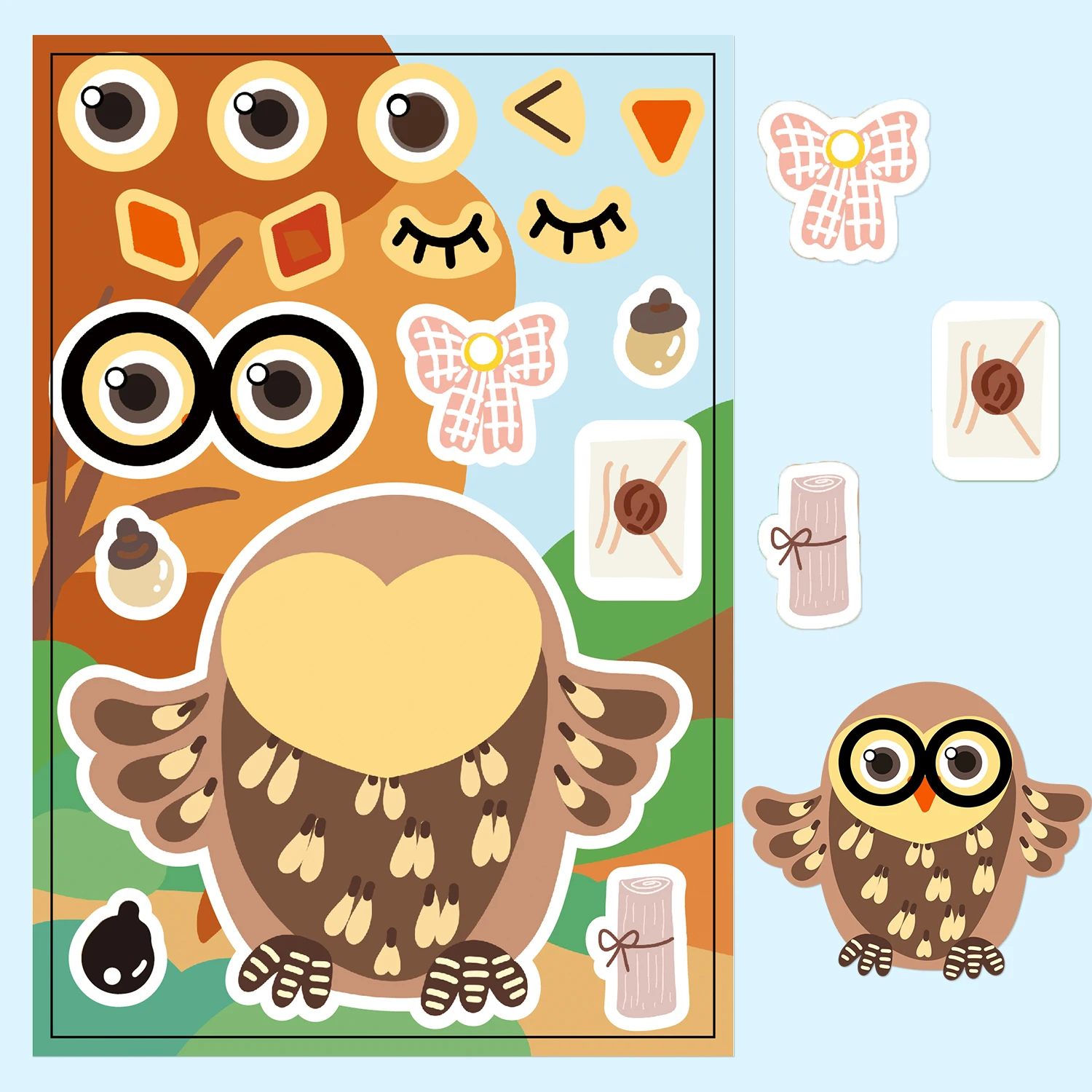 8PCS Forest Animal Stickers Cute Cartoon Account Material Phone Case Laptop Luggage Bottle Waterproof Stickers