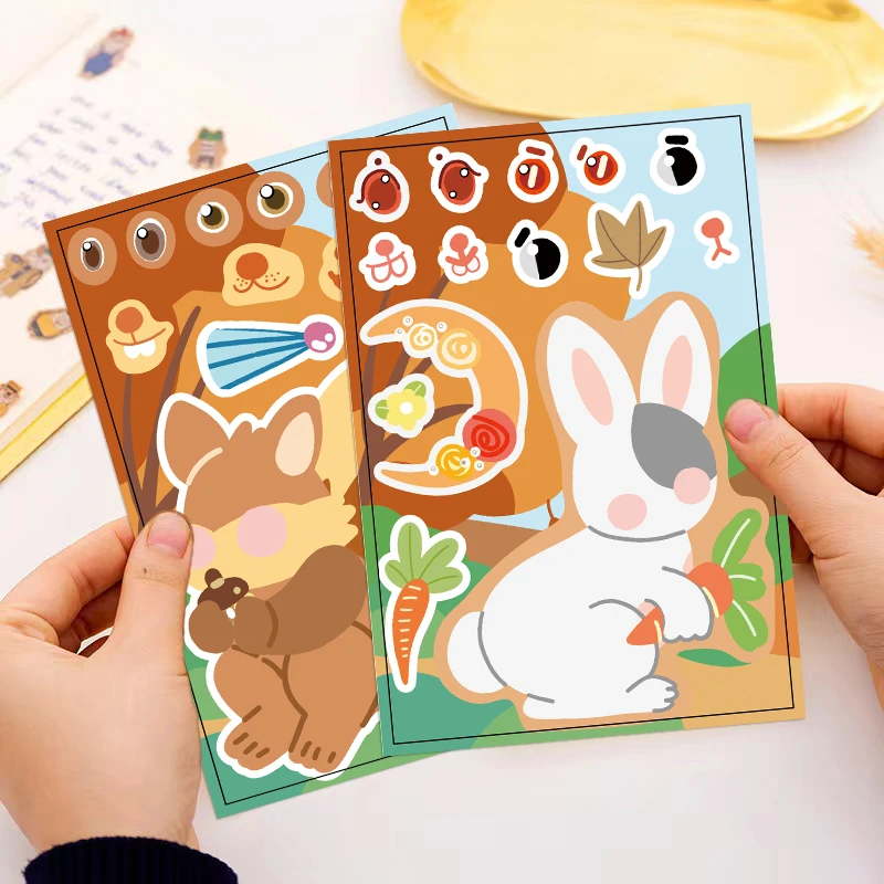 8PCS Forest Animal Stickers Cute Cartoon Account Material Phone Case Laptop Luggage Bottle Waterproof Stickers