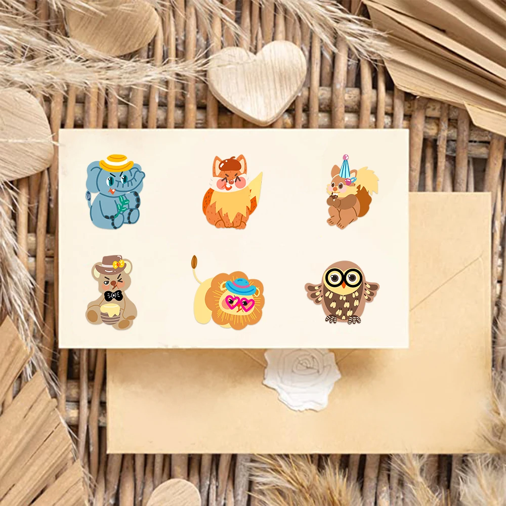 8PCS Forest Animal Stickers Cute Cartoon Account Material Phone Case Laptop Luggage Bottle Waterproof Stickers