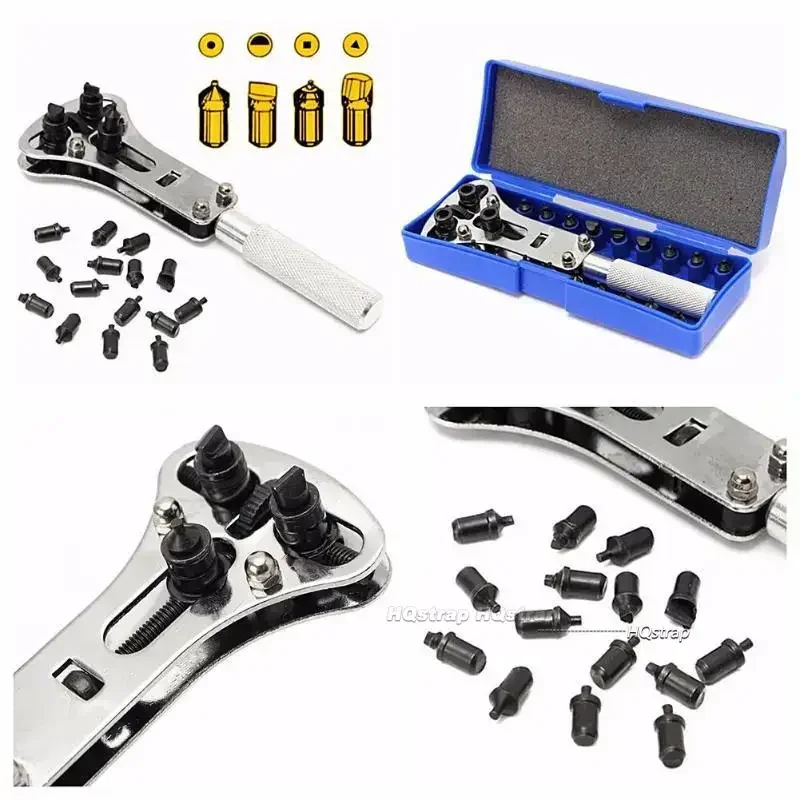 Adjustable Watchmaker Repair Tools Screw Back Remover Wrench Watch Back Case Cover Holder Opener Three Jaw Open Cover Tool