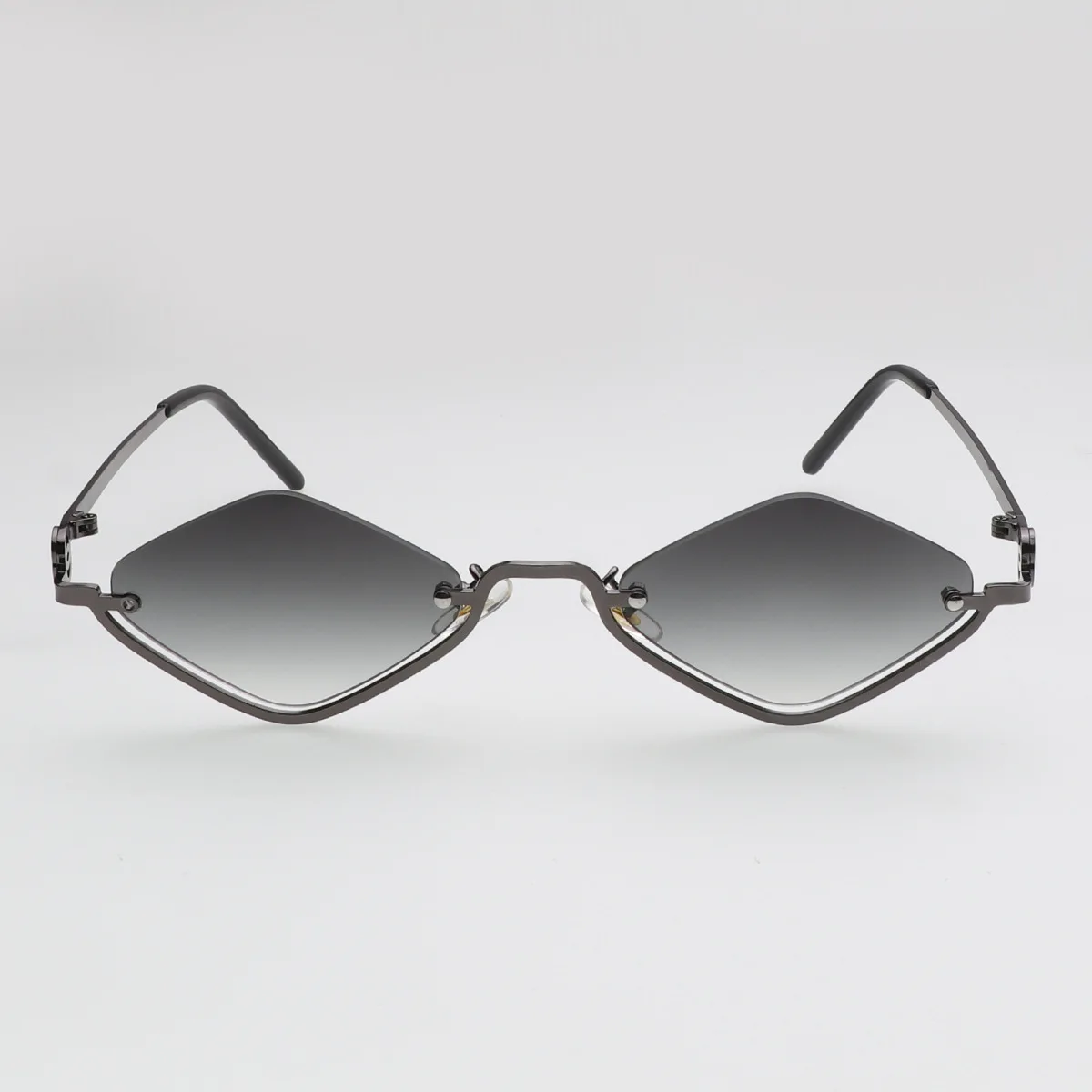 Fashion Small Polygonal Sunglasses Women Luxury Brand Metal Half Frame Sun Glasses Ladies Hipster Sexy Cat Eye Shades Vintage