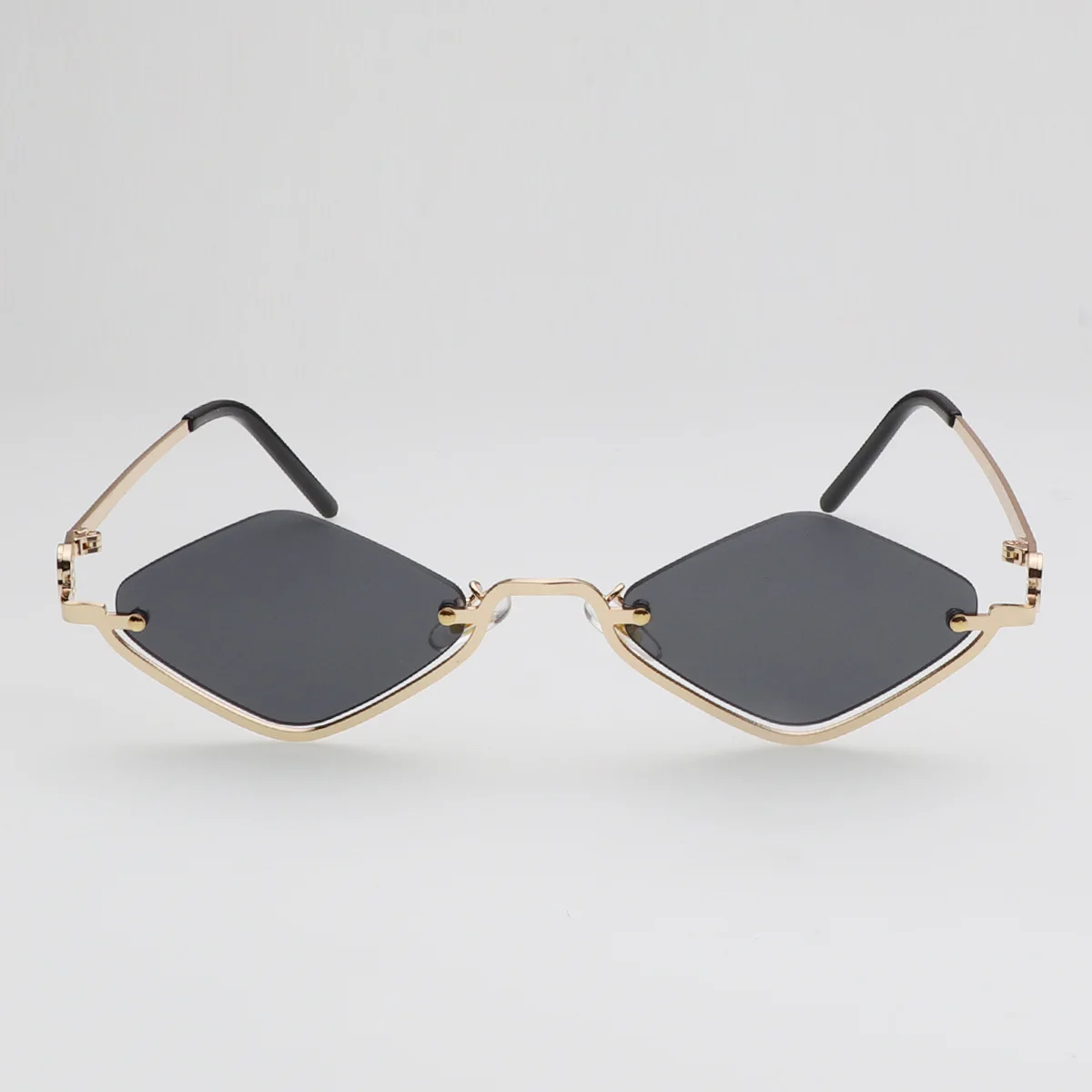 Fashion Small Polygonal Sunglasses Women Luxury Brand Metal Half Frame Sun Glasses Ladies Hipster Sexy Cat Eye Shades Vintage