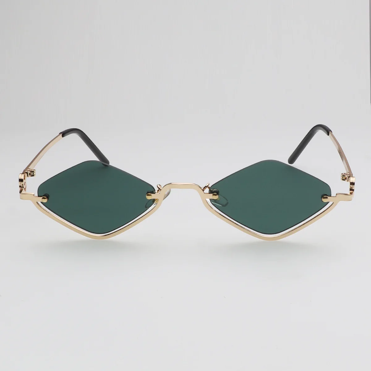 Fashion Small Polygonal Sunglasses Women Luxury Brand Metal Half Frame Sun Glasses Ladies Hipster Sexy Cat Eye Shades Vintage