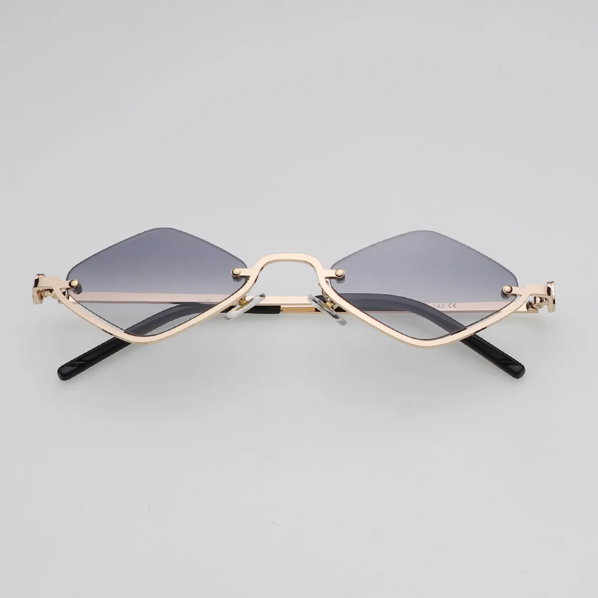 Fashion Small Polygonal Sunglasses Women Luxury Brand Metal Half Frame Sun Glasses Ladies Hipster Sexy Cat Eye Shades Vintage