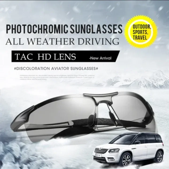 Day and Night Vision Sunglasses Polarized Smart Photochromic Sun Glasses for Man Woman Camping Fishing Driving Climbing Cycling