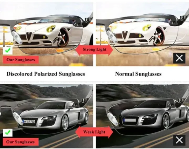 Day and Night Vision Sunglasses Polarized Smart Photochromic Sun Glasses for Man Woman Camping Fishing Driving Climbing Cycling