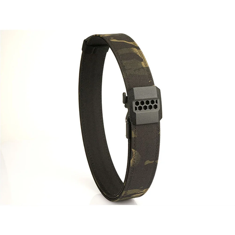 TUSHI Brand Double Layered Thickened Tactical Belt Men's Outdoor Nylon 3.8 Wide Upgraded Automatic Buckle Gun Belt