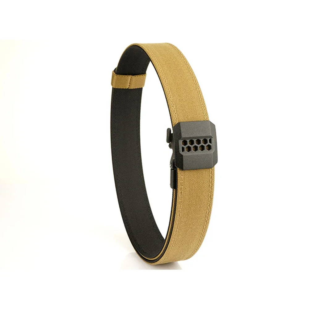 TUSHI Brand Double Layered Thickened Tactical Belt Men's Outdoor Nylon 3.8 Wide Upgraded Automatic Buckle Gun Belt