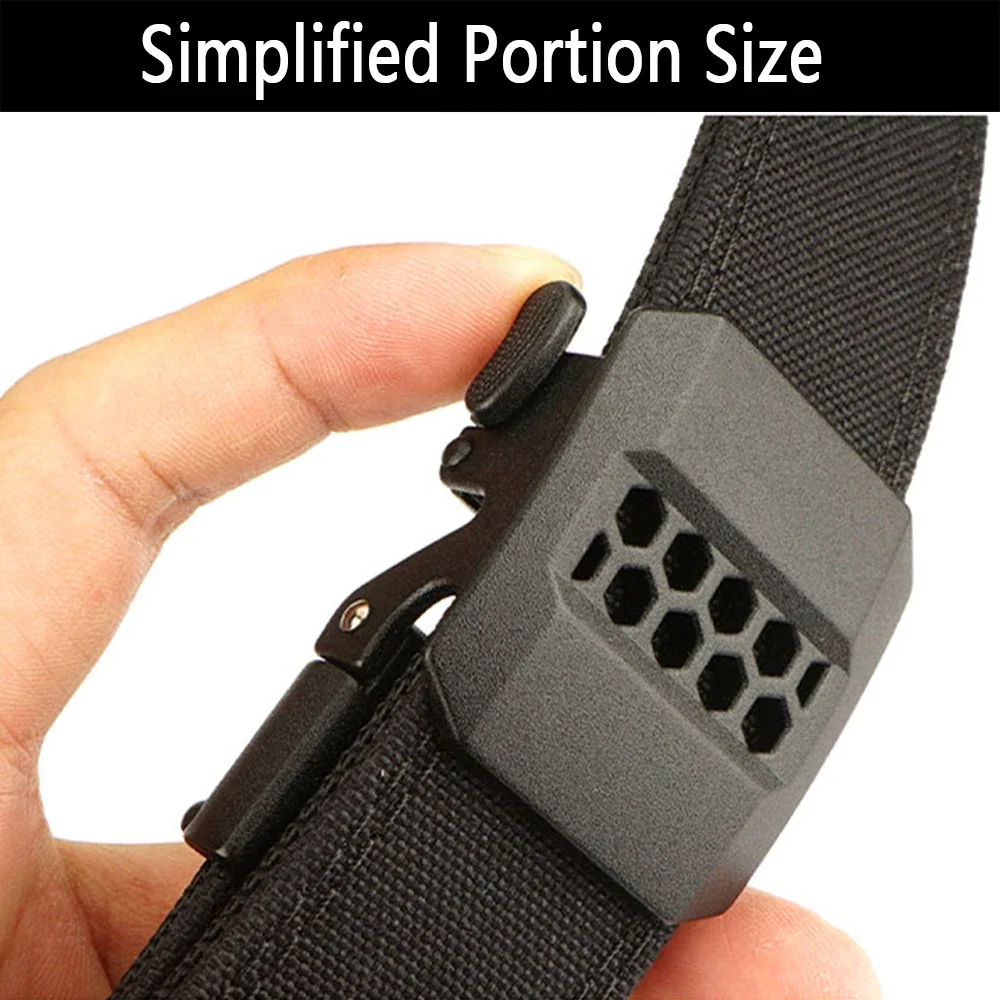 TUSHI Brand Double Layered Thickened Tactical Belt Men's Outdoor Nylon 3.8 Wide Upgraded Automatic Buckle Gun Belt