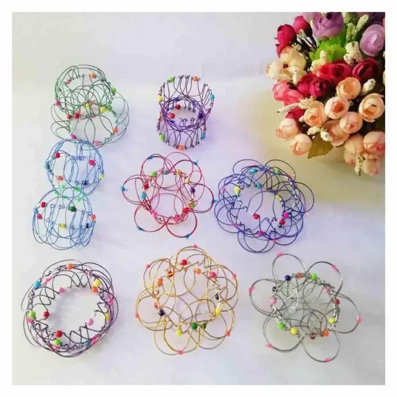 Educational Fidget Toys For Kids And Adults - Mandala Decompression Flower Basket & Steel Ring Sensory Halloween Christmas Gift