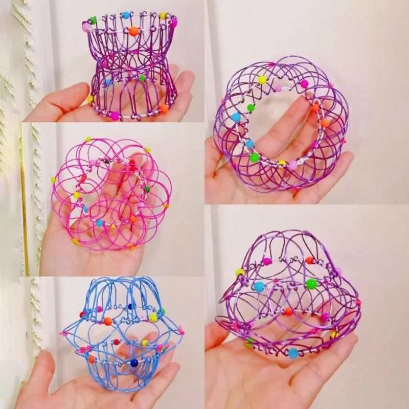 Educational Fidget Toys For Kids And Adults - Mandala Decompression Flower Basket & Steel Ring Sensory Halloween Christmas Gift