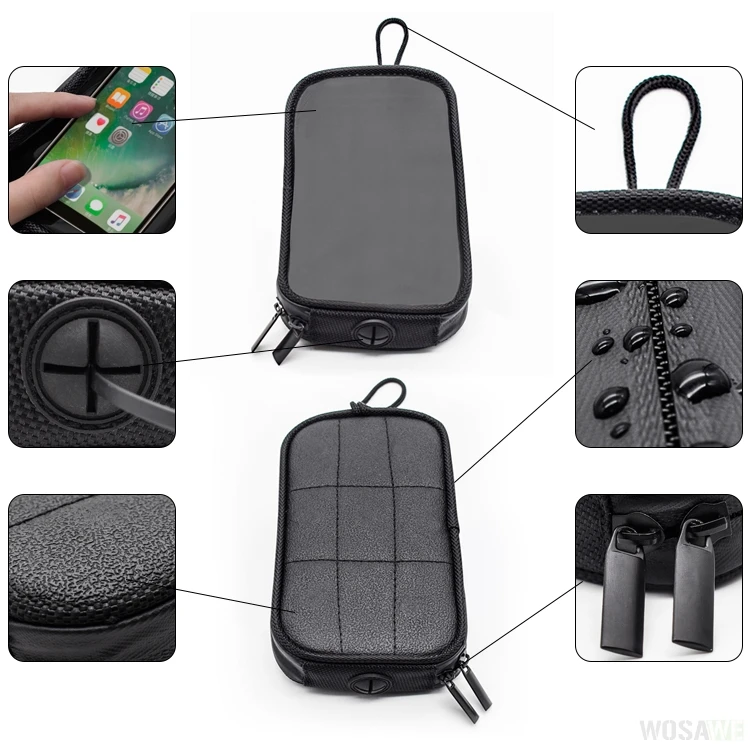 WOSAWE Motorcycle Fuel Tank Magnetic Mobile Phone Bag Waterproof Can connect to mobile phone GPS navigation box Bag
