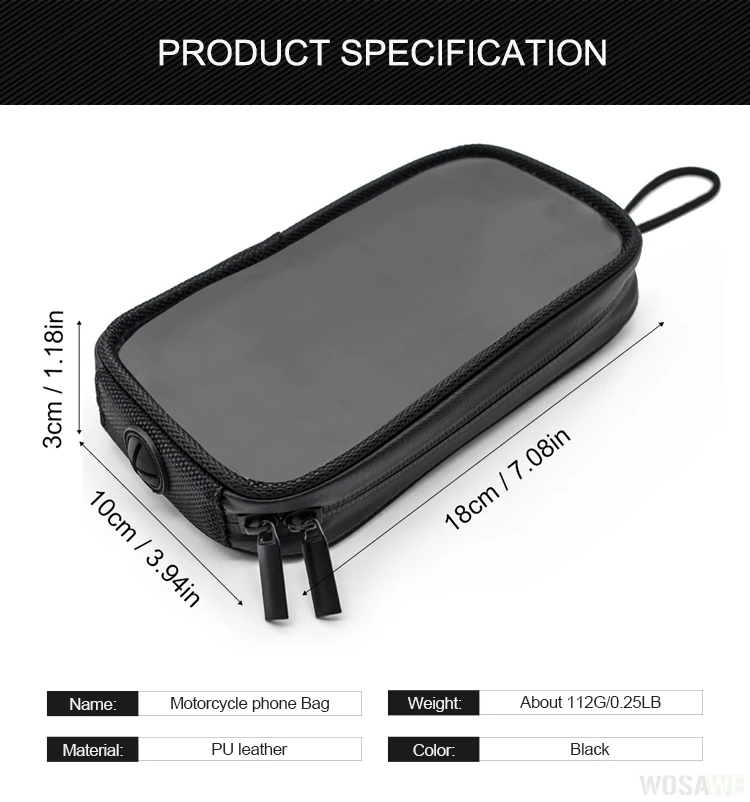 WOSAWE Motorcycle Fuel Tank Magnetic Mobile Phone Bag Waterproof Can connect to mobile phone GPS navigation box Bag