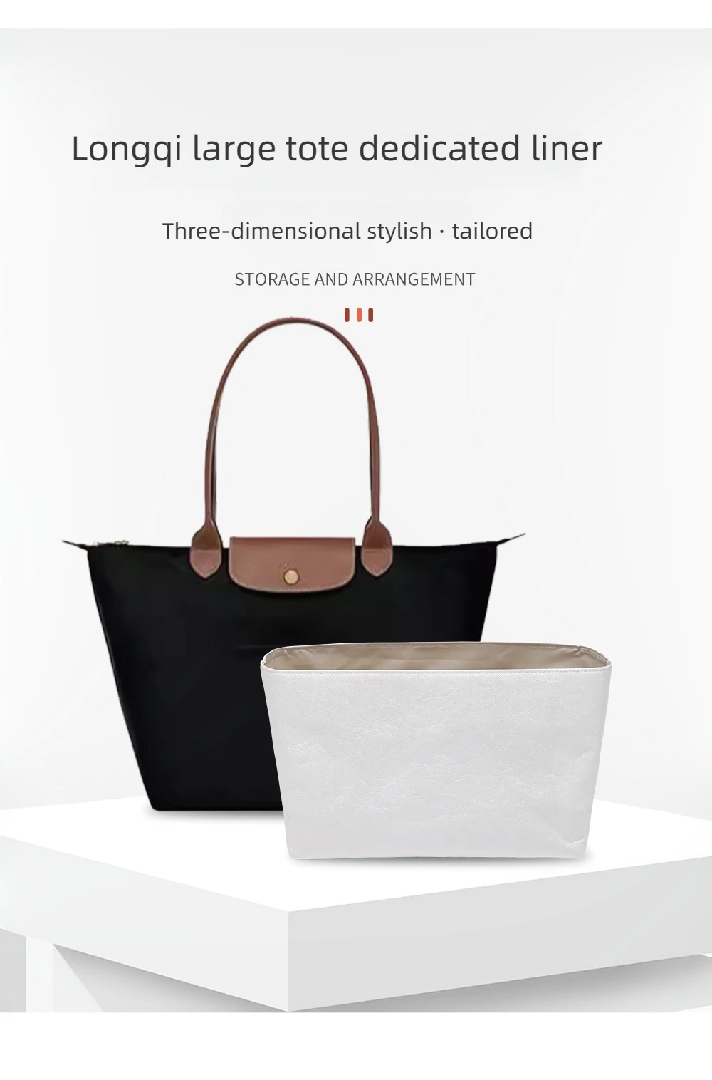 Purse Organizer Insert for Handbags, Felt Bag Organizer for Tote & Purse,  Compatible with longchamp