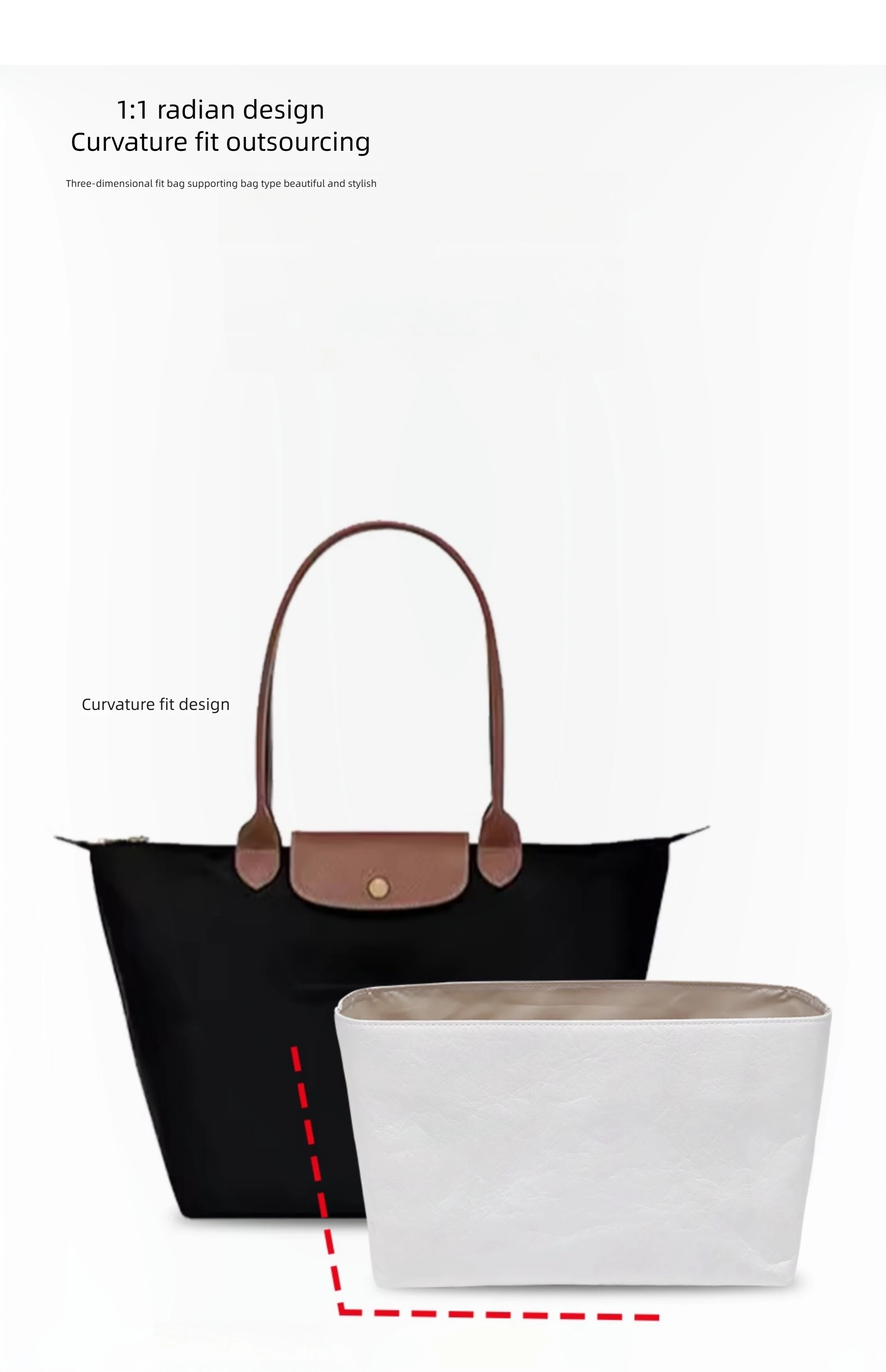 Purse Organizer Insert for Handbags, Felt Bag Organizer for Tote & Purse,  Compatible with longchamp