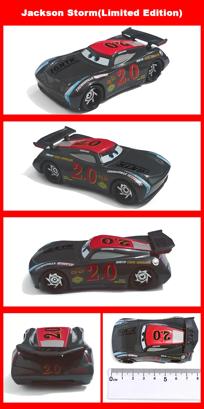 Pixar Racing 3 Lightning McQueen Jackson Storm Saligidor White Police Die-Cast Metal 1:55 Alloy Model Toys Cars Gifts