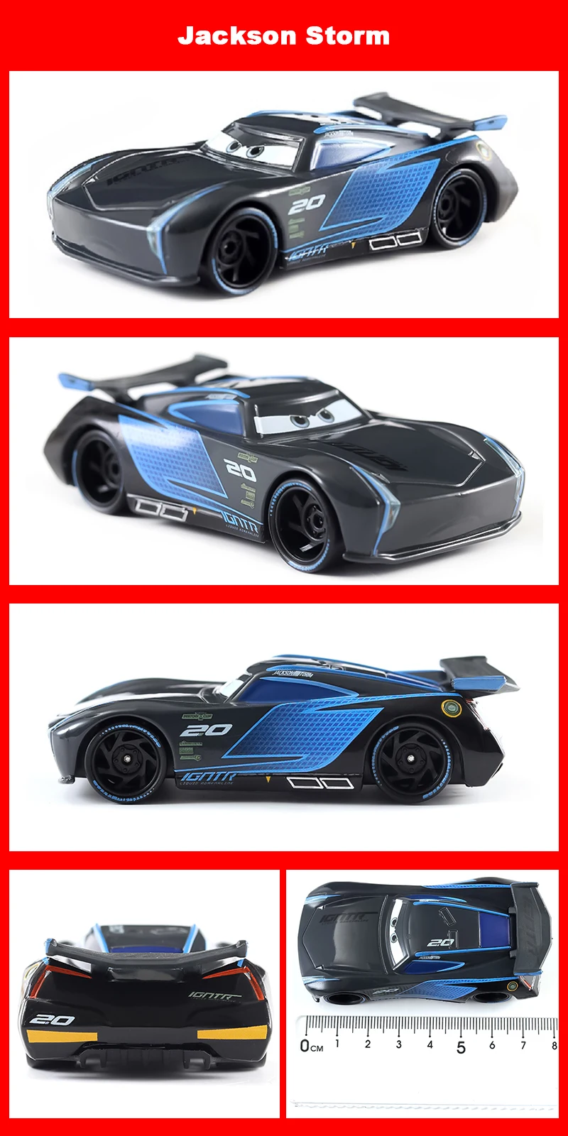 Pixar Racing 3 Lightning McQueen Jackson Storm Saligidor White Police Die-Cast Metal 1:55 Alloy Model Toys Cars Gifts