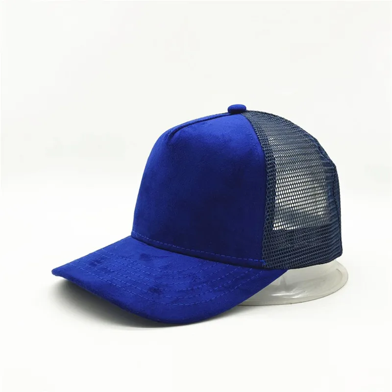 Unisex 5 Panel Mesh Suede Trucker Hat Custom Print Logo Men Baseball Cap Spring Summer Breathable Sports Hats Women Gorros