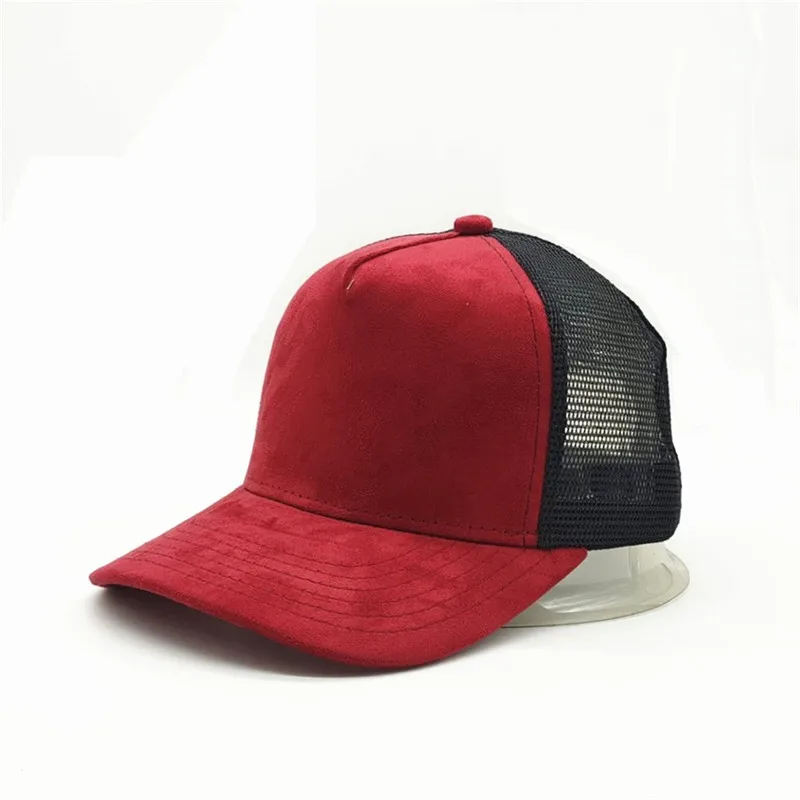 Unisex 5 Panel Mesh Suede Trucker Hat Custom Print Logo Men Baseball Cap Spring Summer Breathable Sports Hats Women Gorros