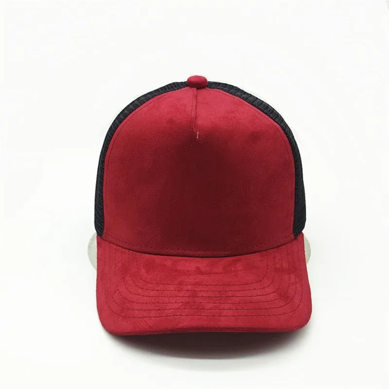 Unisex 5 Panel Mesh Suede Trucker Hat Custom Print Logo Men Baseball Cap Spring Summer Breathable Sports Hats Women Gorros