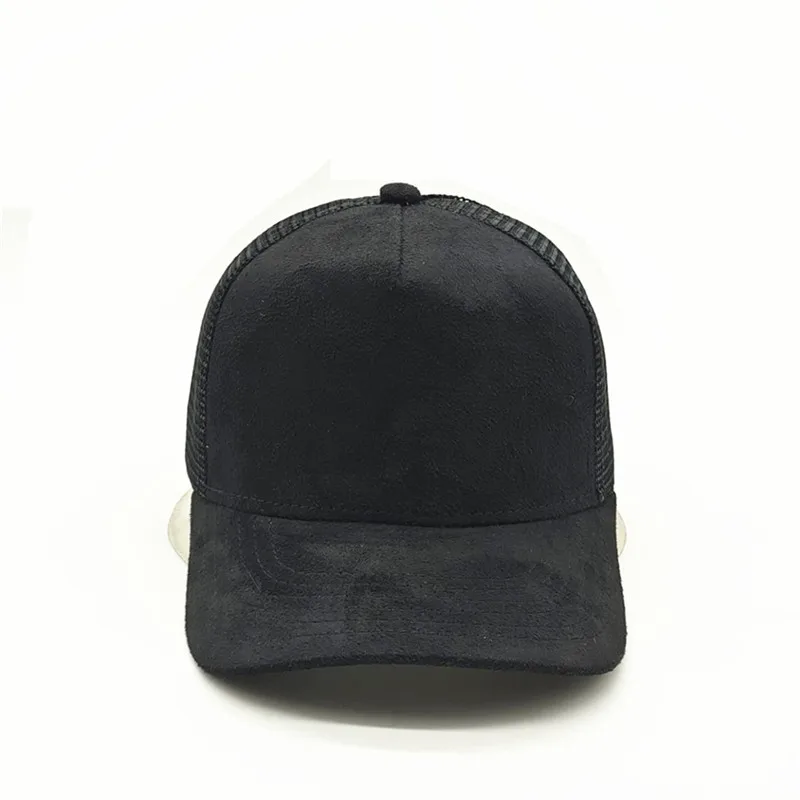 Unisex 5 Panel Mesh Suede Trucker Hat Custom Print Logo Men Baseball Cap Spring Summer Breathable Sports Hats Women Gorros