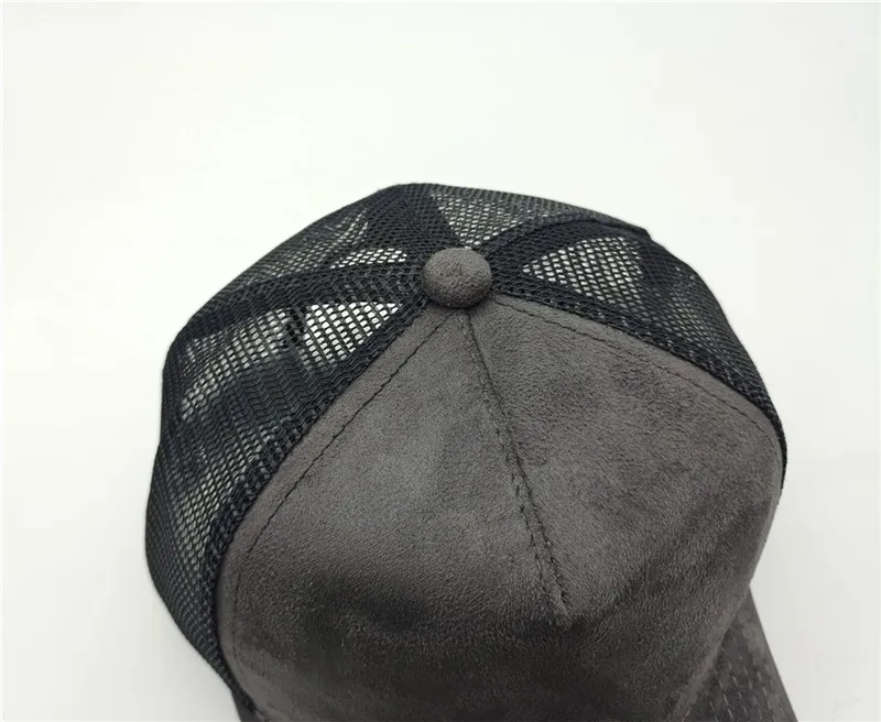 Unisex 5 Panel Mesh Suede Trucker Hat Custom Print Logo Men Baseball Cap Spring Summer Breathable Sports Hats Women Gorros