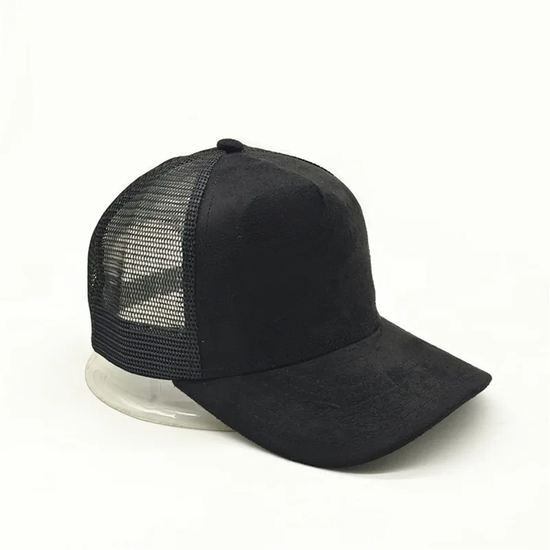 Unisex 5 Panel Mesh Suede Trucker Hat Custom Print Logo Men Baseball Cap Spring Summer Breathable Sports Hats Women Gorros