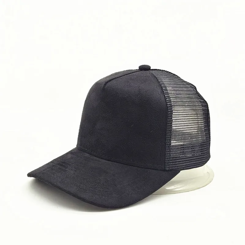 Unisex 5 Panel Mesh Suede Trucker Hat Custom Print Logo Men Baseball Cap Spring Summer Breathable Sports Hats Women Gorros