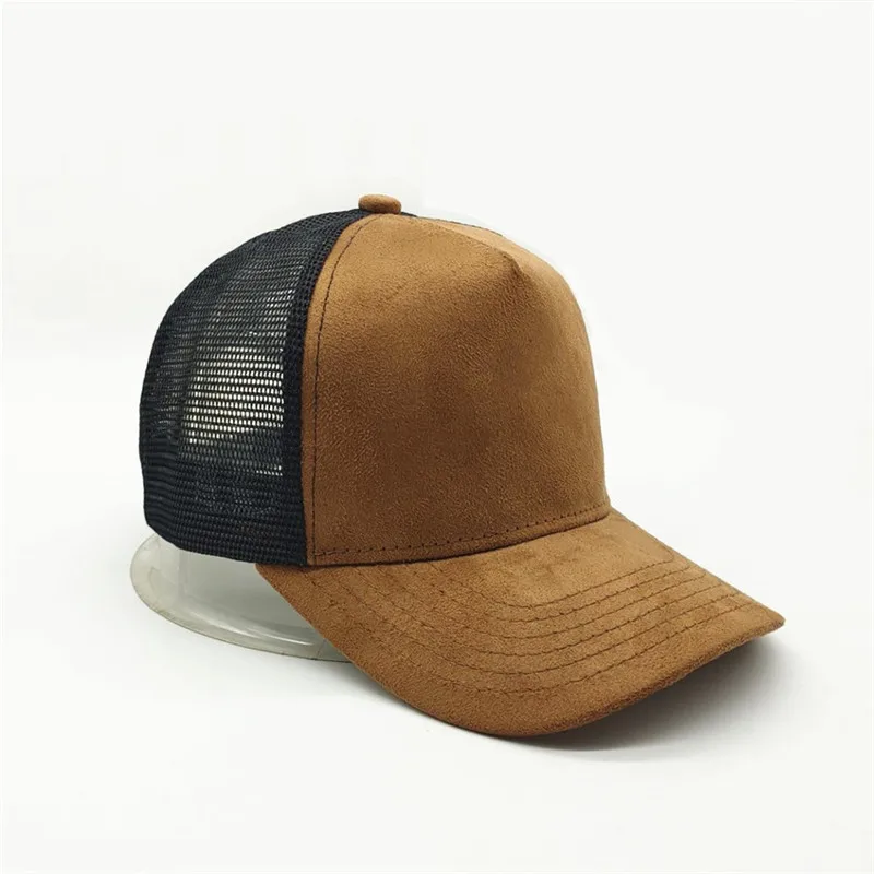 Unisex 5 Panel Mesh Suede Trucker Hat Custom Print Logo Men Baseball Cap Spring Summer Breathable Sports Hats Women Gorros