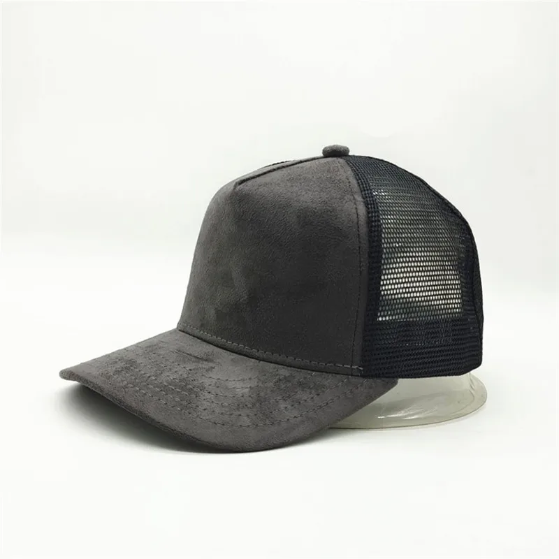 Unisex 5 Panel Mesh Suede Trucker Hat Custom Print Logo Men Baseball Cap Spring Summer Breathable Sports Hats Women Gorros